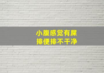 小腹感觉有屎 排便排不干净